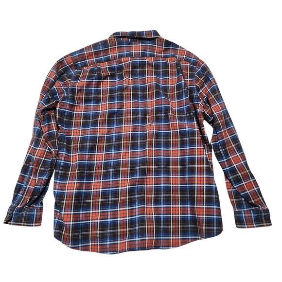 Eddie Bauer Relaxed Fit Plaid Button-Up Shirt TXL Long Sleeve Cotton Blue & Red/ - Picture 3 of 6